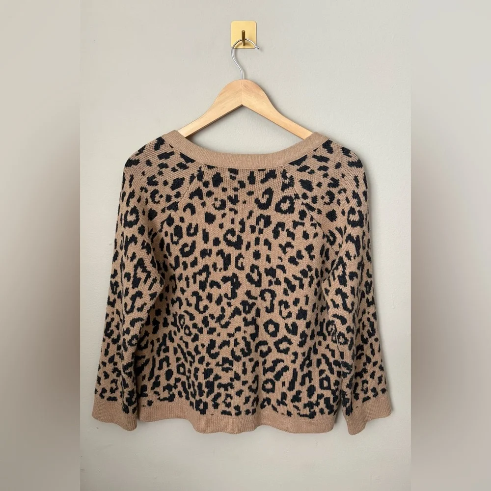 J. Crew Leopard Print Cardigan in Tan and Black